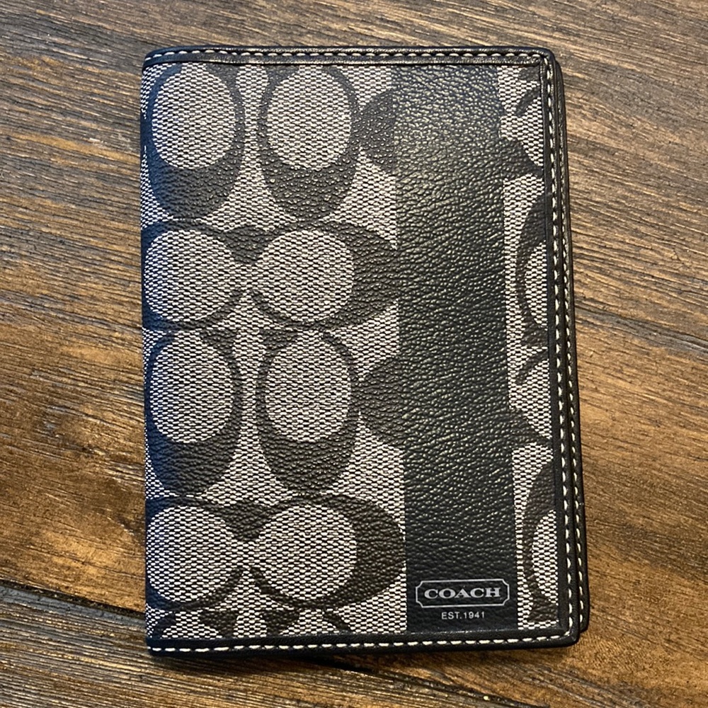 COACH Signature Passport Holder